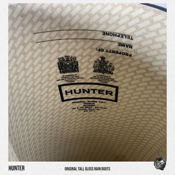 HUNTER ORIGINAL TALL RAIN BOOTS IN GLOSS BLACK WOMEN’S SHOE SIZE EU 36 BOOTS - Picture 13 of 16